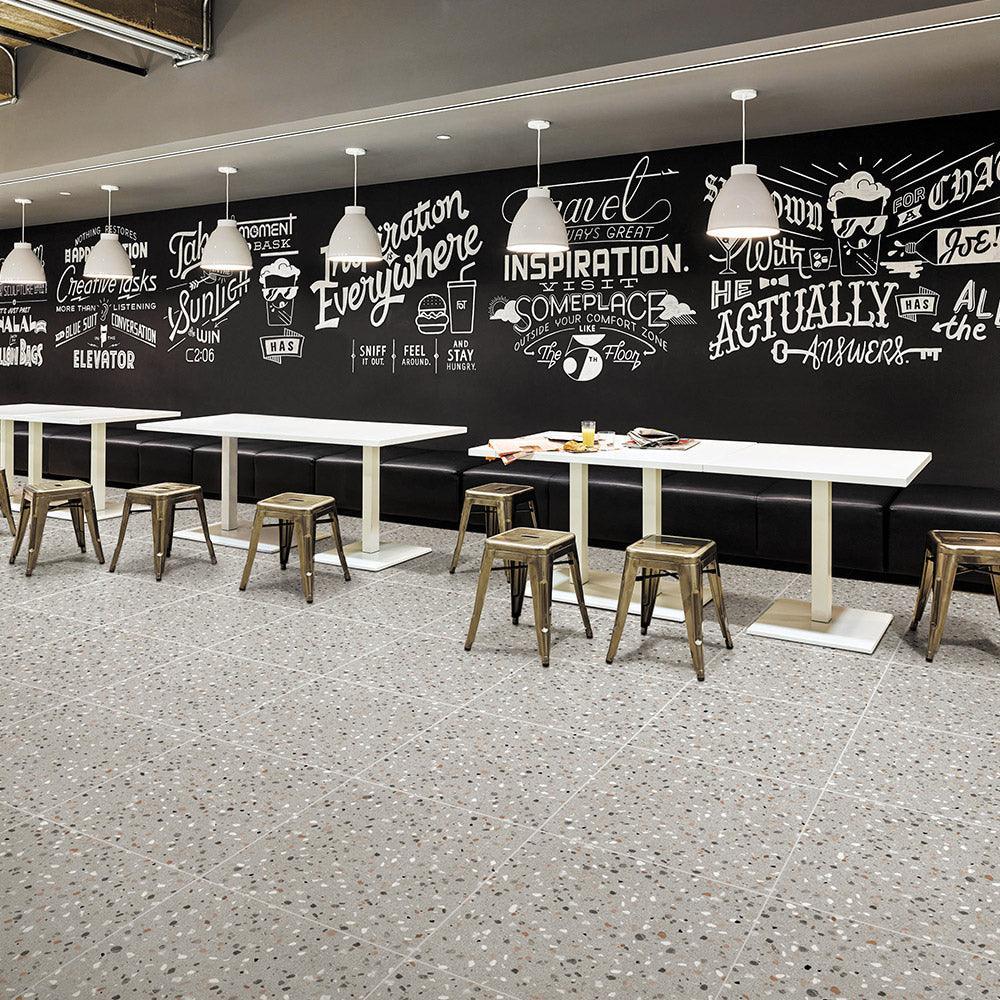 Roma Avenue 600x600 Matt Terrazzo Porcelain Tile - Premium Flooring for Kitchen, Bathroom & Living Room - Durable & Stylish Home Decor
