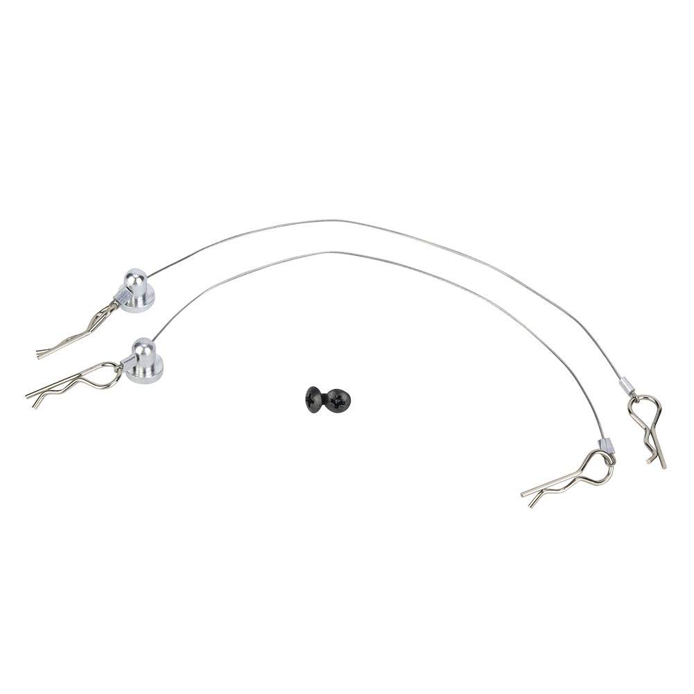 V GEBY 1/10 RC Car Body Shell Clip Pins & Rope Set - Silver, Durable Car Shell Clips for Secure Fit, Ideal for Off-Road Racing and Drift Tracks