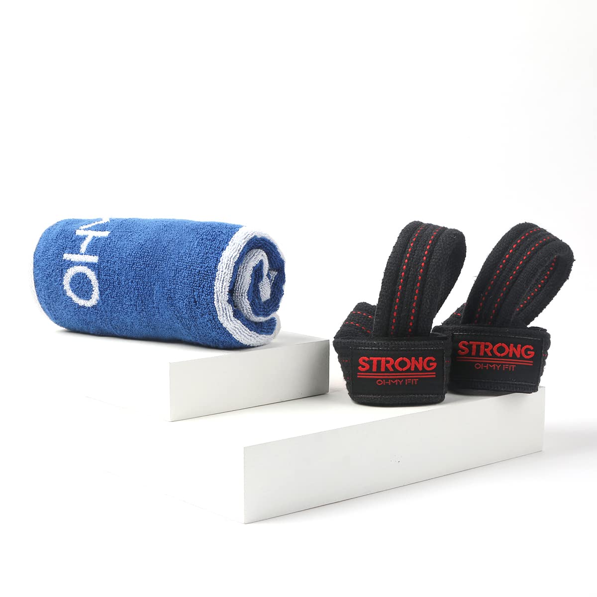 Premium Cotton Power Lifting Straps & Smart Gym Towel with Zippered Pocket - Workout Essentials for Weightlifting, CrossFit & Gym Training