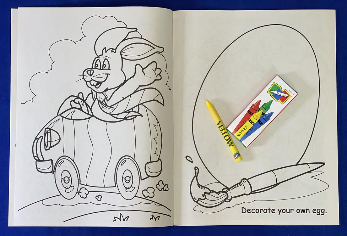 ZOCO 25-Pack Spring Coloring Books with Crayons - Bulk Easter Party Favors for Kids, Holiday Activities, Games & Puzzles - Perfect for Classroom Rewards, Birthday Goodie Bags & Easter Basket Stuffers