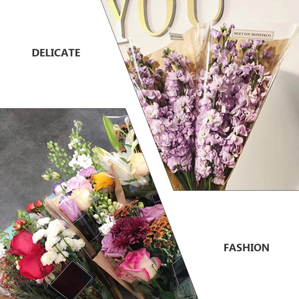 50pcs Kraft Paper Flower Bouquet Wraps - Eco-Friendly Rose Packaging Sleeves for Wedding, Birthday & Party Decorations - Perfect for Gift Wrapping, Floral Arrangements and Present Packaging