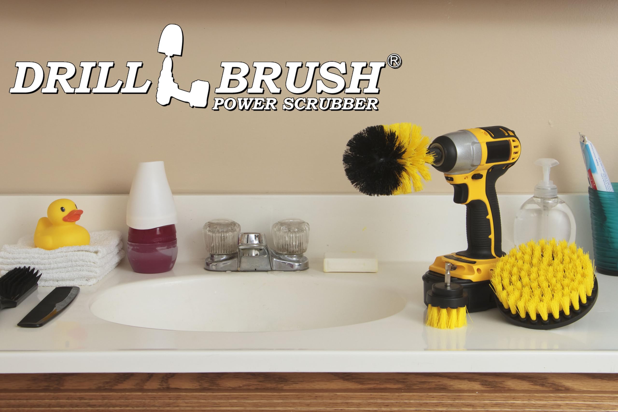 Powerful Bathroom Cleaner Set - Drill Brush, Grout Cleaner & Scrub Brush for Tile, Bathtub & Shower - Complete Cleaning Supplies Kit for Sink, Shower Mat & Carpet - Ideal for Deep Cleaning Bathrooms, Kitchens & High-Traffic Areas