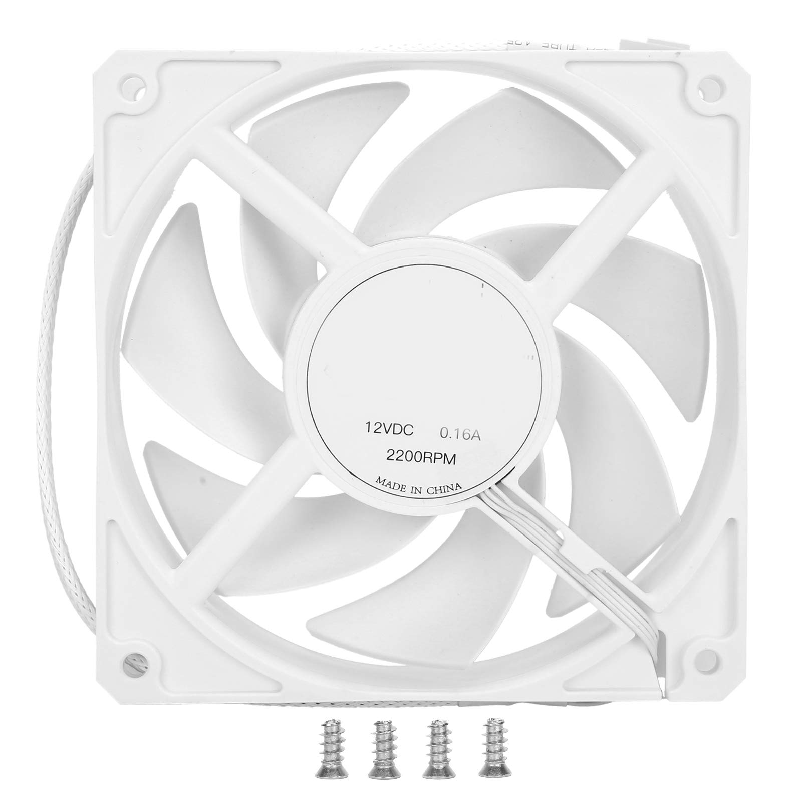 High Performance 2200 RPM Magnetic Levitation Chassis Fan - F120-A Water Cooled PC Fan with High Airflow & Low Noise (White) - Ideal for Gaming PCs, Workstations, and High-End Computer Cooling Systems