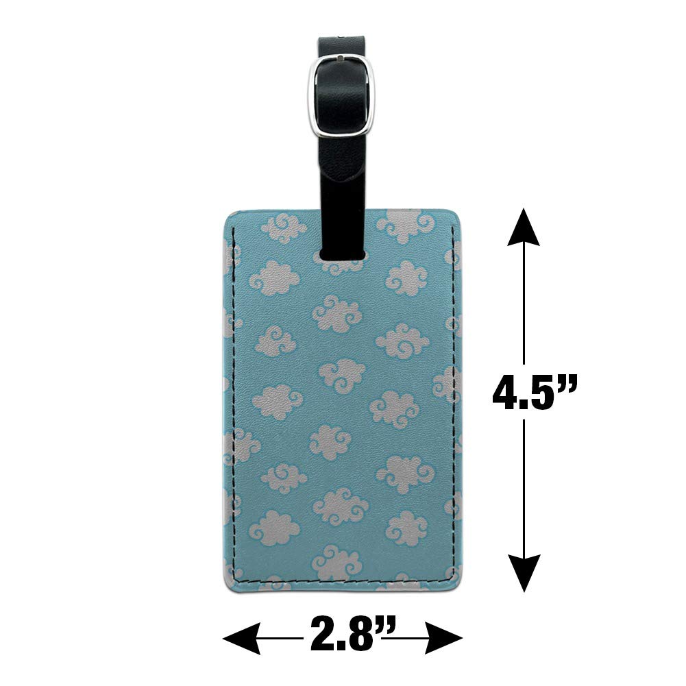 Stylish Rectangle Leather Luggage Tag with Cloud Pattern - Durable Suitcase ID Card Holder for Travel Bags | Perfect for Carry-Ons, Checked Luggage & Backpack Identification