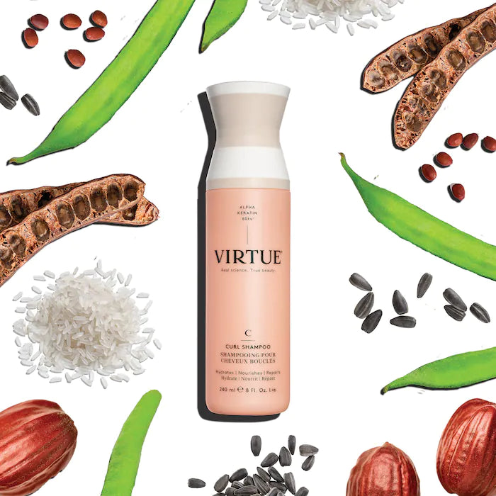 Virtue Curl Shampoo for Curly Hair - Hydrating & Frizz Control Shampoo with Natural Ingredients - Perfect for Daily Use & Salon-Quality Results at Home