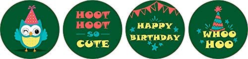 190pcs Birthday Stickers Chocolate Labels for DIY Party Decor - Green