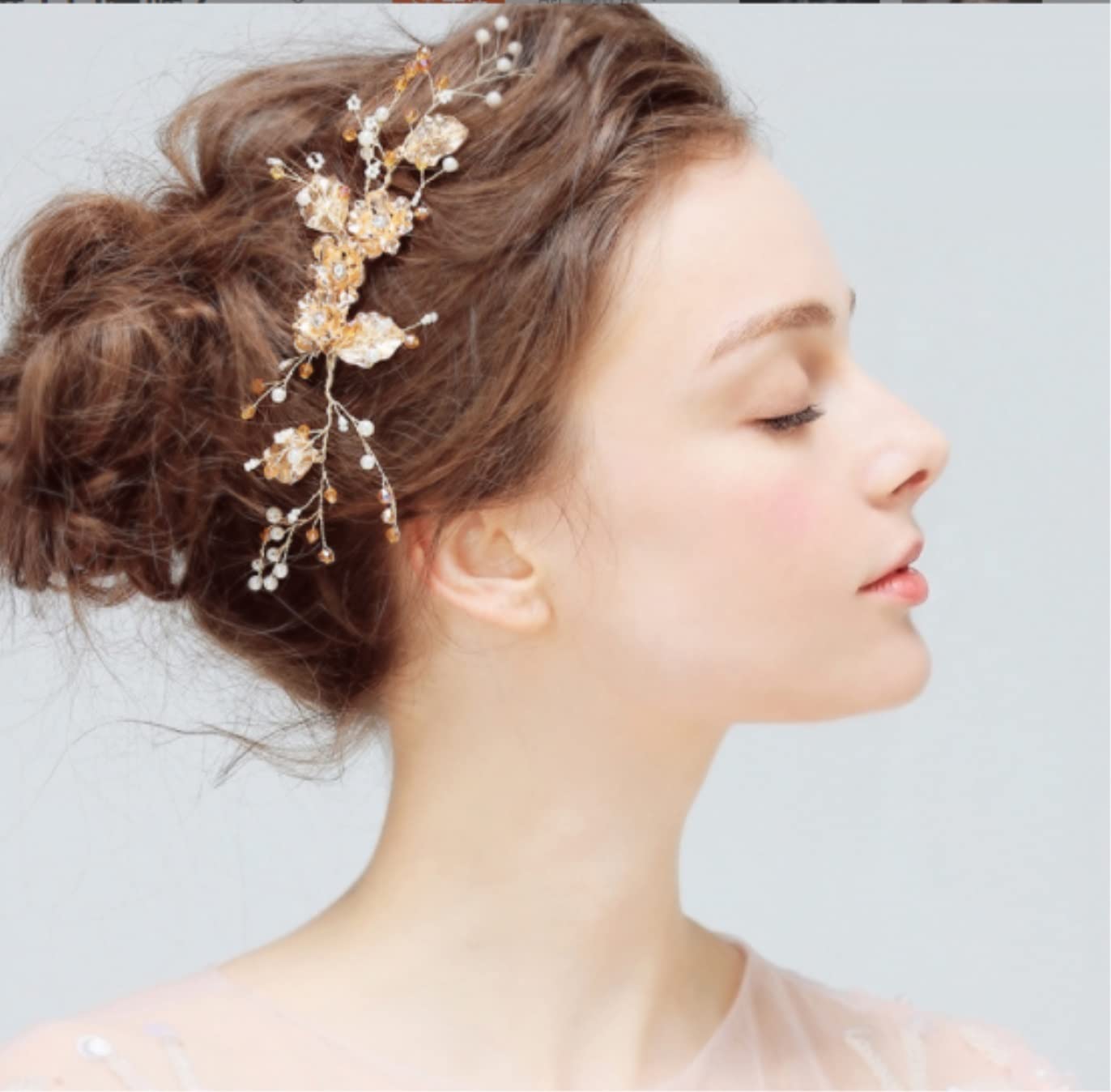 RUVOO Rhinestone Bridal Hair Side Comb - Elegant Wedding Hair Accessory for Bride, Non-Slip Hair Clip Comb with Stylish Simplicity Design | Perfect for Weddings, Proms, Parties and Special Occasions
