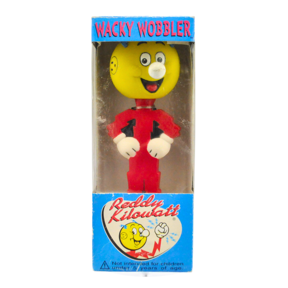 Wacky Wobbler Reddy Kilowatt Collectible Bobblehead - Vintage Style Electric Mascot Figurine for Office Desk, Man Cave Decor, or Gift for Electricians