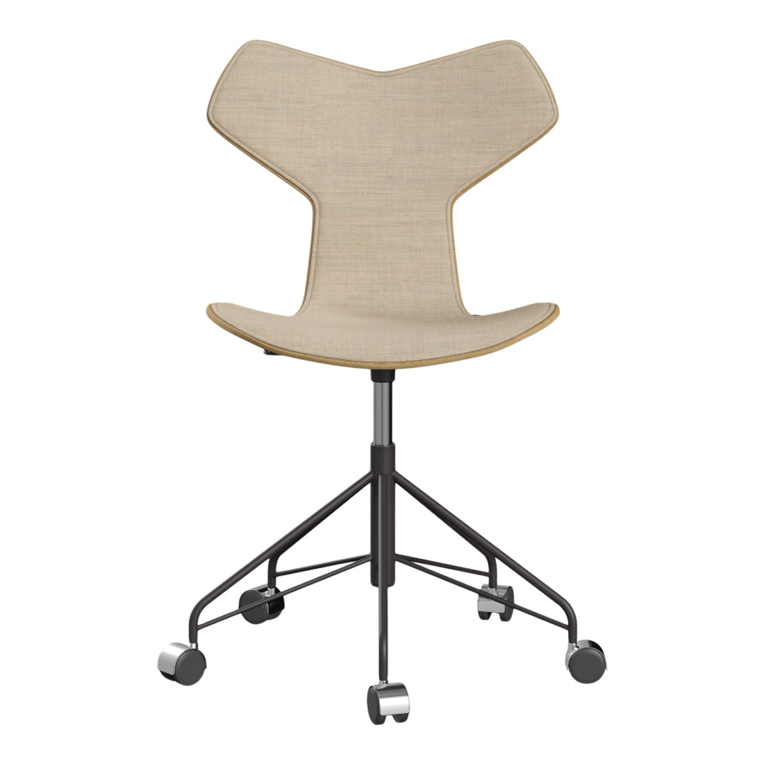 Premium Grand Prix Swivel Chair 3131 - Clear Lacquered Finish with Front Upholstery - Modern Office Chair for Home & Workspaces - Ergonomic Design for Comfortable Seating