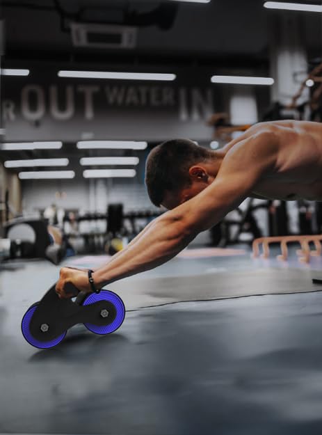 Ab Roller Wheel with Automatic Rebound - Core Workout Equipment for Home Gym, Abdominal Exercise Wheel with Knee Pad - Perfect for Strength Training & Fitness | Ideal for Home Workouts, Office Exercise & Full-Body Toning