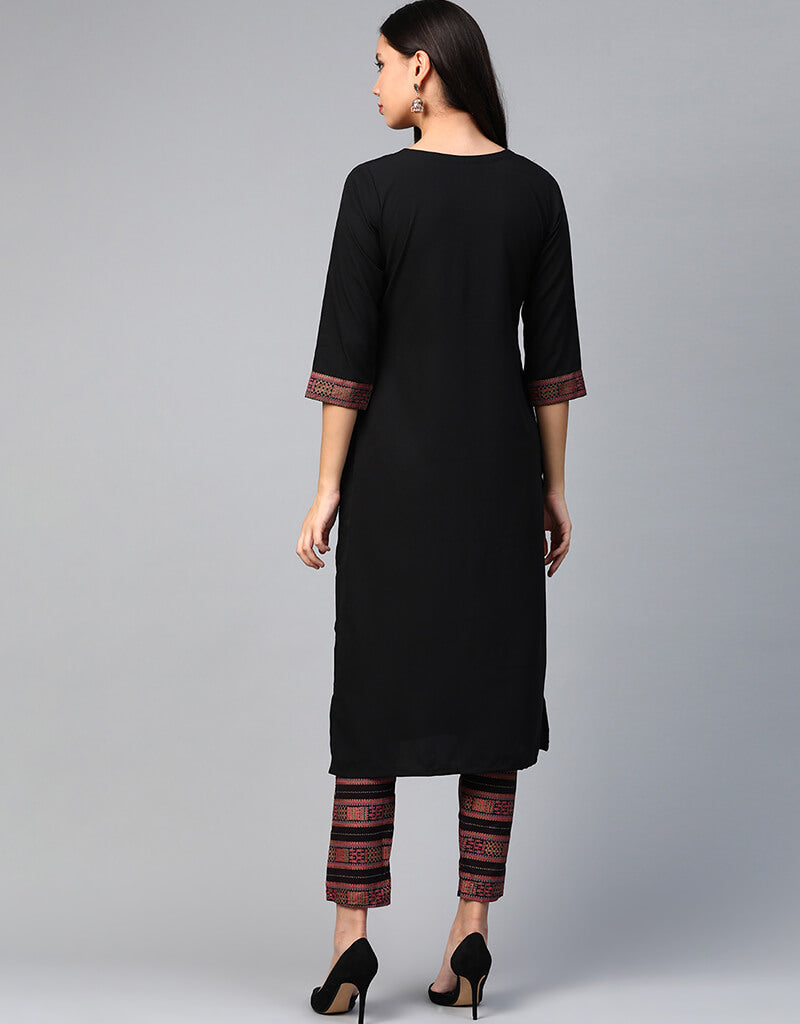 Black Crepe Straight Leg Pants for Women - Comfortable Office & Casual Wear - Perfect for Work, Travel & Everyday Outfits