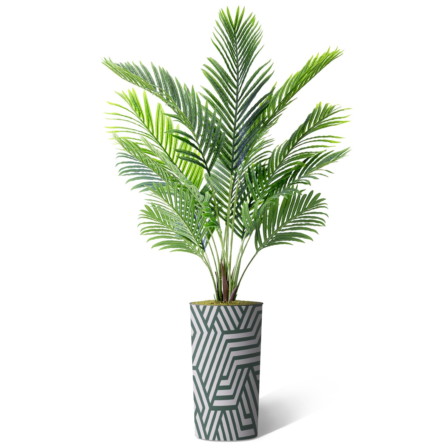 Artificial Areca Palm Tree in Geometric Planter - 66
