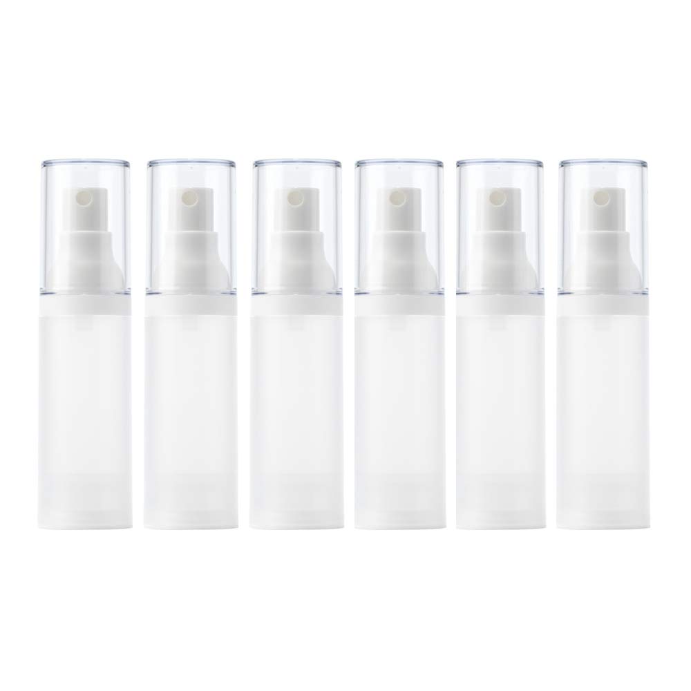 Muka 6-Pack 1.7oz (50ml) Travel-Sized Frosted Airless Fine Mist Spray Bottles for Cosmetics, Skincare & Toiletries - Perfect for Travel, Gym, Home & Salon Use