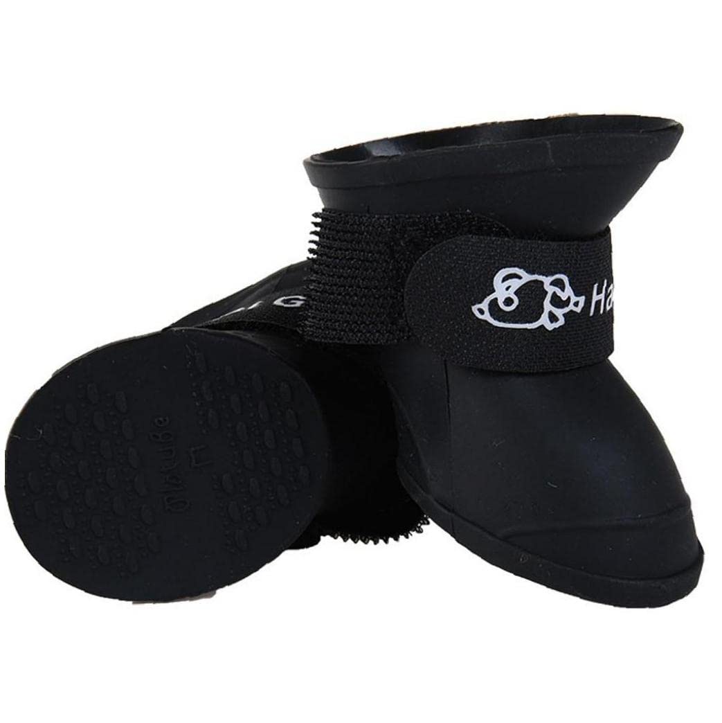 4 Pairs Waterproof Dog Boots Anti-Slip Pet Shoes for Small & Medium Dogs - Paw Protection for Winter Snow, Rain & Outdoor Adventures (Ideal for Hiking, Walking & Cold Weather)