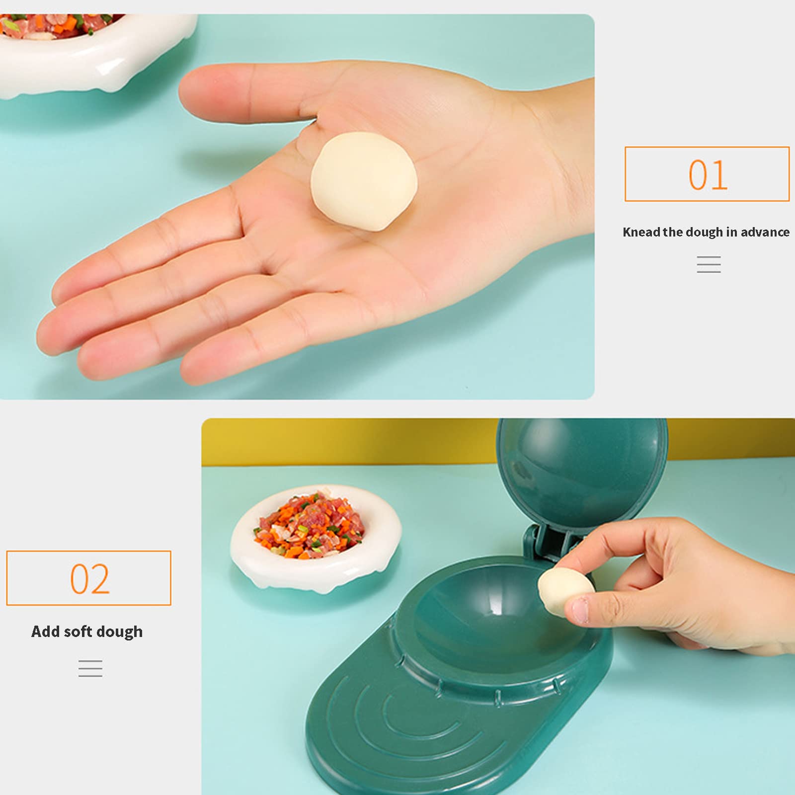 **Khakho Dumpling Wrapper Press – Ergonomic Manual Dumpling Maker for Homemade Dumplings, Wontons & Gyoza – Kitchen Tool for Asian Cuisine (Green) – Perfect for Family Cooking & Meal Prep**