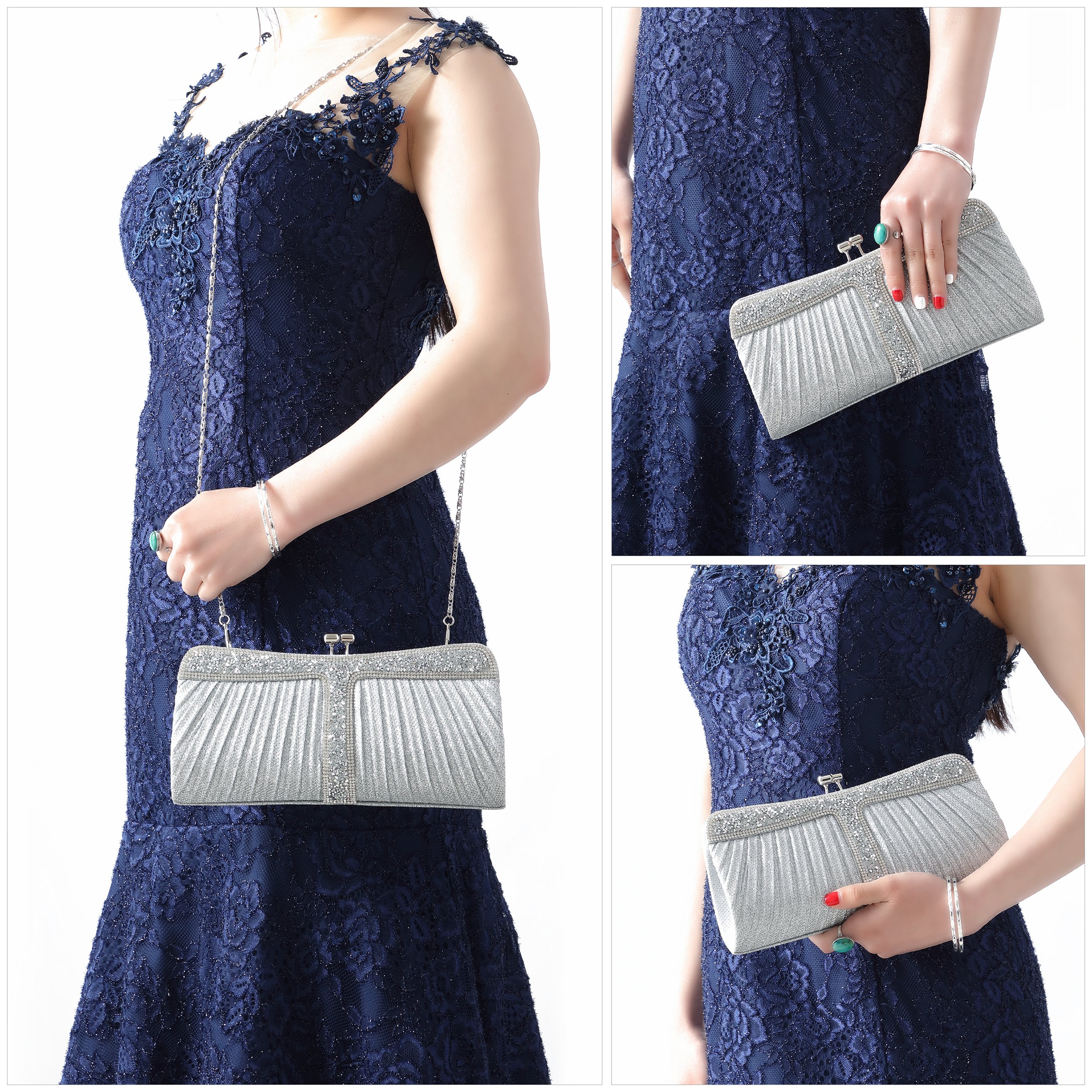 Sparkling Rhinestone Clutch Purse for Women - Elegant Evening Bag for Weddings, Prom, Parties & Formal Events - Perfect as Bridal Purse or Money Holder
