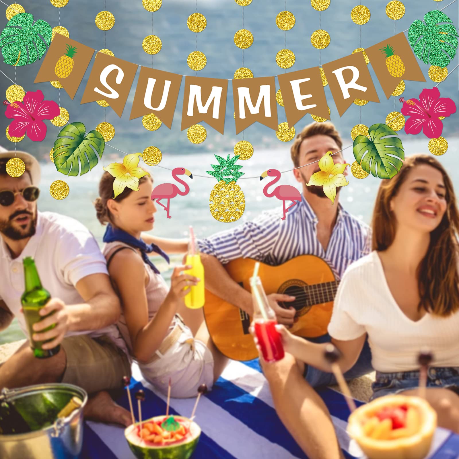 Hello Summer Banner Decorations - End of Summer Solstice Party, School's Out, Pool Party & Camp Theme Decor | Perfect for Summer Celebrations, Classroom Decor & Outdoor Events