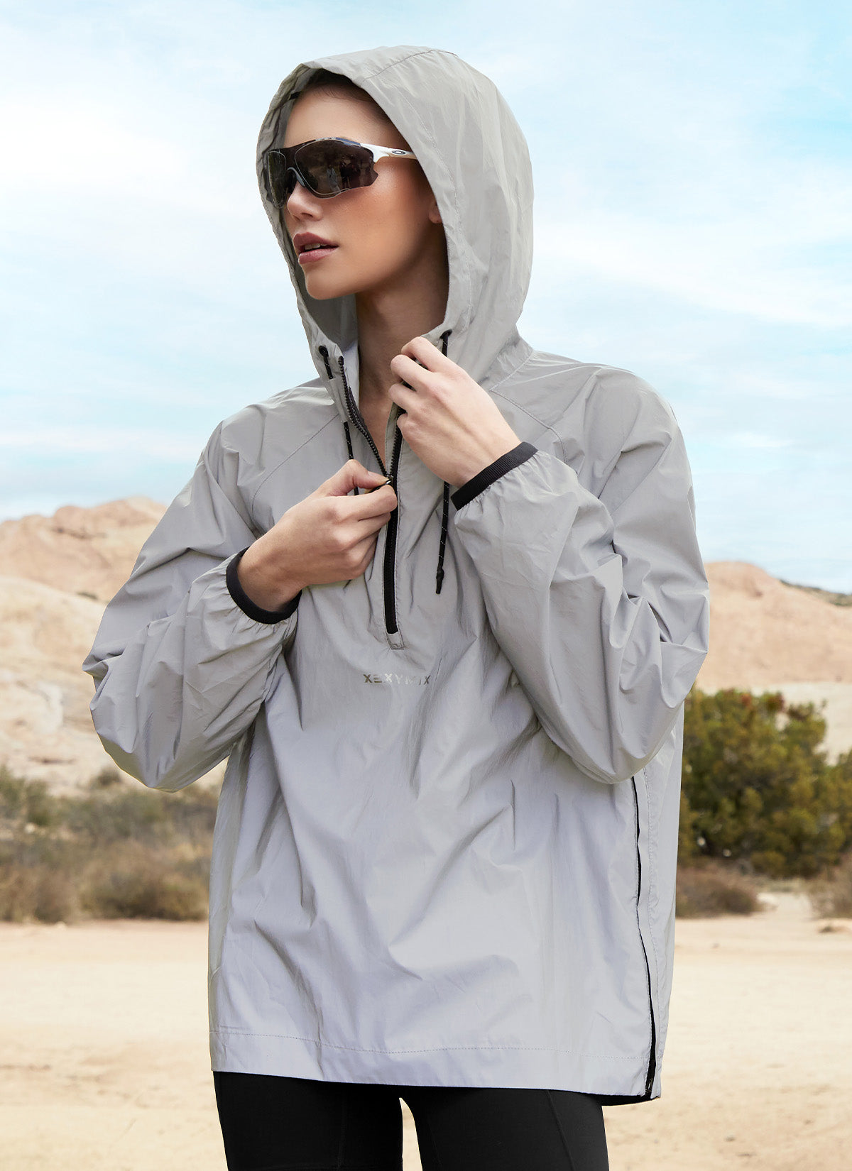 RX All Over Reflective Anorak Jacket - High Visibility Windproof Raincoat for Running, Cycling & Outdoor Safety Gear - Perfect for Night Jogging and Urban Commuting