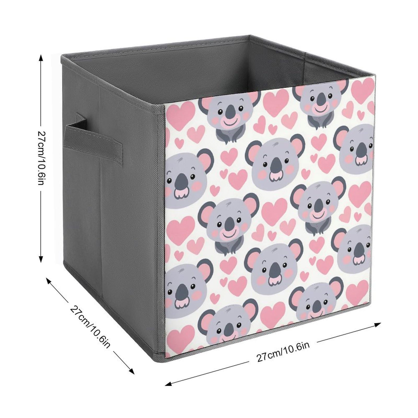 Cute Koala Storage Bins with Handles - Foldable Organizer for Home & Office