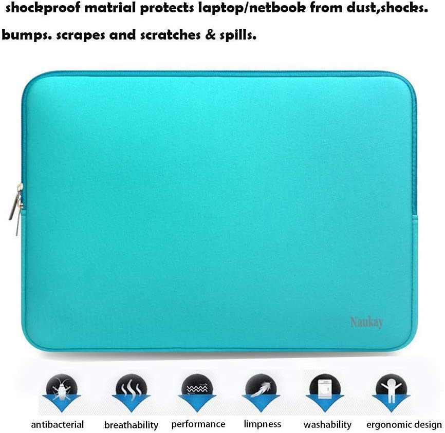 13 Inch Laptop Sleeve - Water Resistant Neoprene Case for MacBook Pro/Air & Notebook Computers - Protective Carrying Bag for Travel, Work & School (Blue)