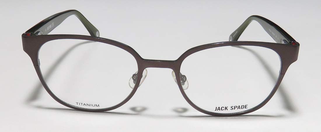Jack Spade Bowman Women's Round Full-Rim Eyeglass Frame with Spring Hinges - Lightweight & Stylish for Work, Reading & Everyday Wear