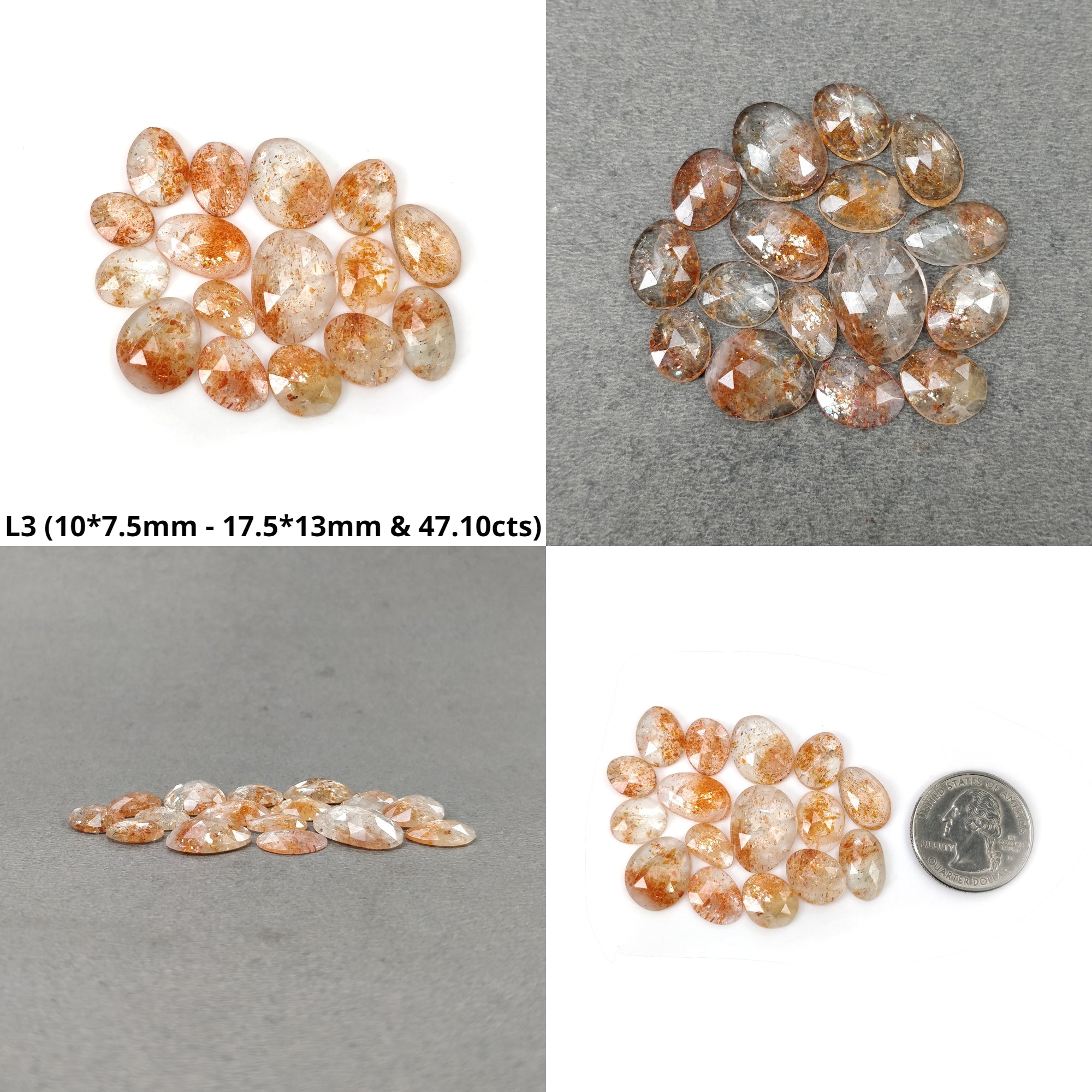 Natural Untreated Chatoyant Orange Sunstone Gemstone - Rose Cut, Unique Uneven Shape for Jewelry Making & Healing Crystals | Perfect for Necklaces, Rings & Spiritual Energy Work