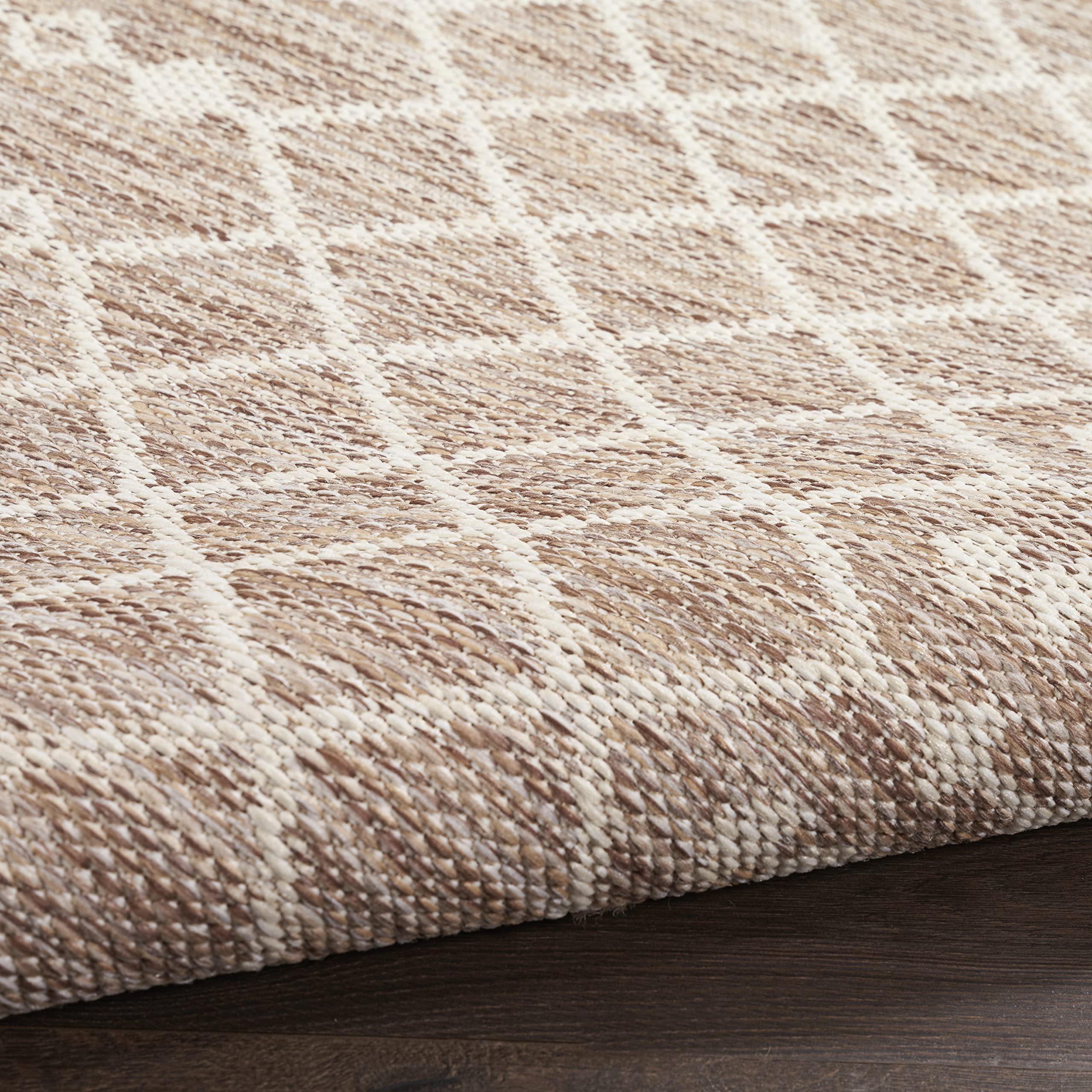 Nourison Positano Indoor/Outdoor Beige 8' x 10' Area Rug - Easy to Clean, Non-Shedding, Stain Resistant | Perfect for Bedroom, Living Room, Dining Room, Backyard, Deck & Patio (8x10) - Adds Comfort & Style to Any Space