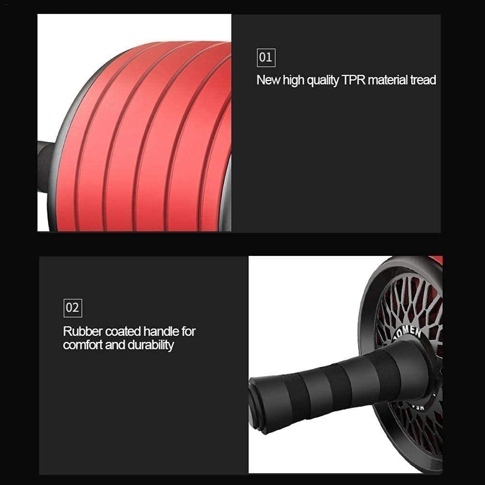 Ab Roller Wheel - Core & Abdominal Exercise Equipment for Home Gym, Strength Training Fitness Gear (Red) | Perfect for Abs Workouts, Home Exercise & Full Body Training