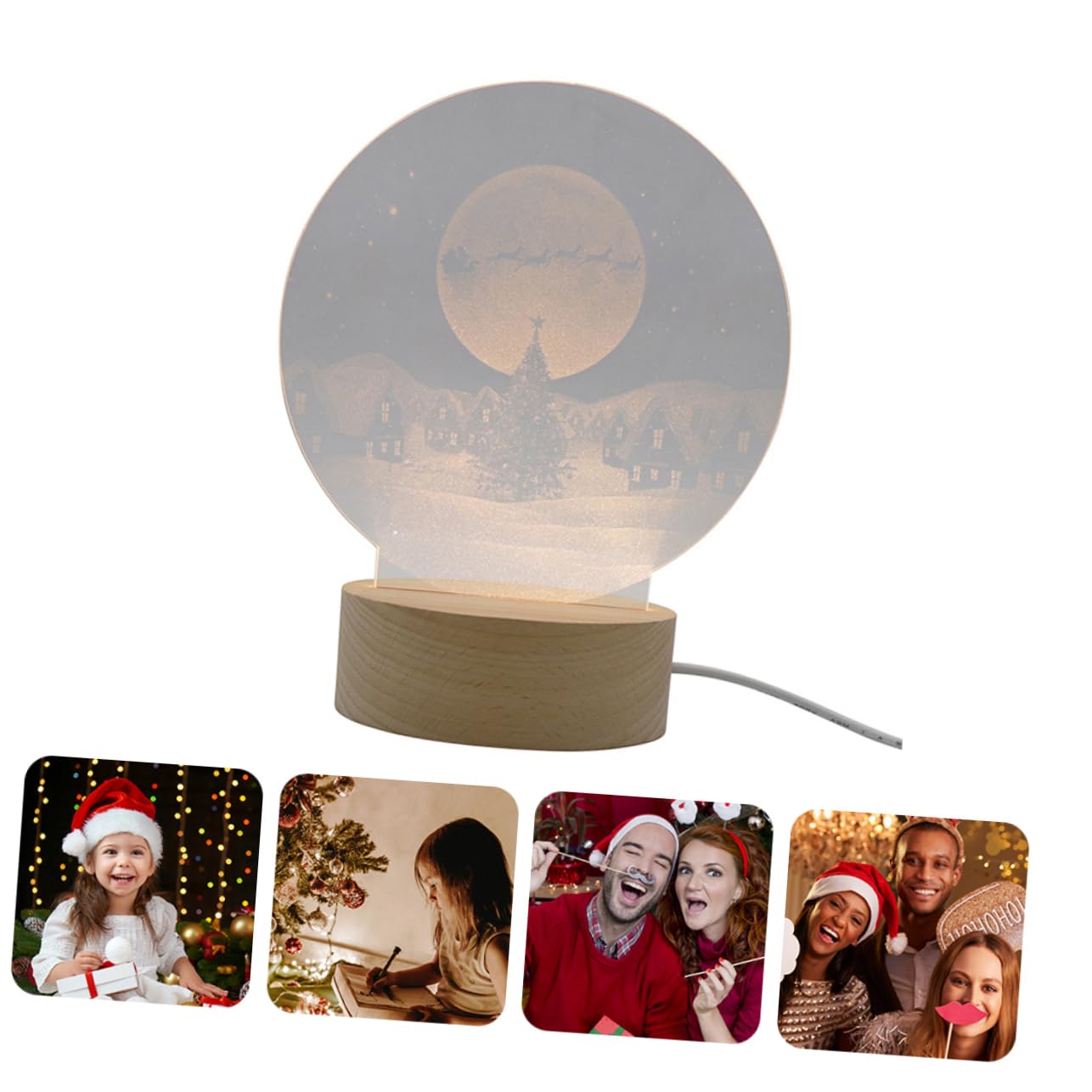 ORFOFE Vivid Christmas Santa LED Night Light - Festive Holiday Decor for Bedroom, Nursery & Christmas Tree - Warm White Decorative Lamp for Home, Party & Gift Giving