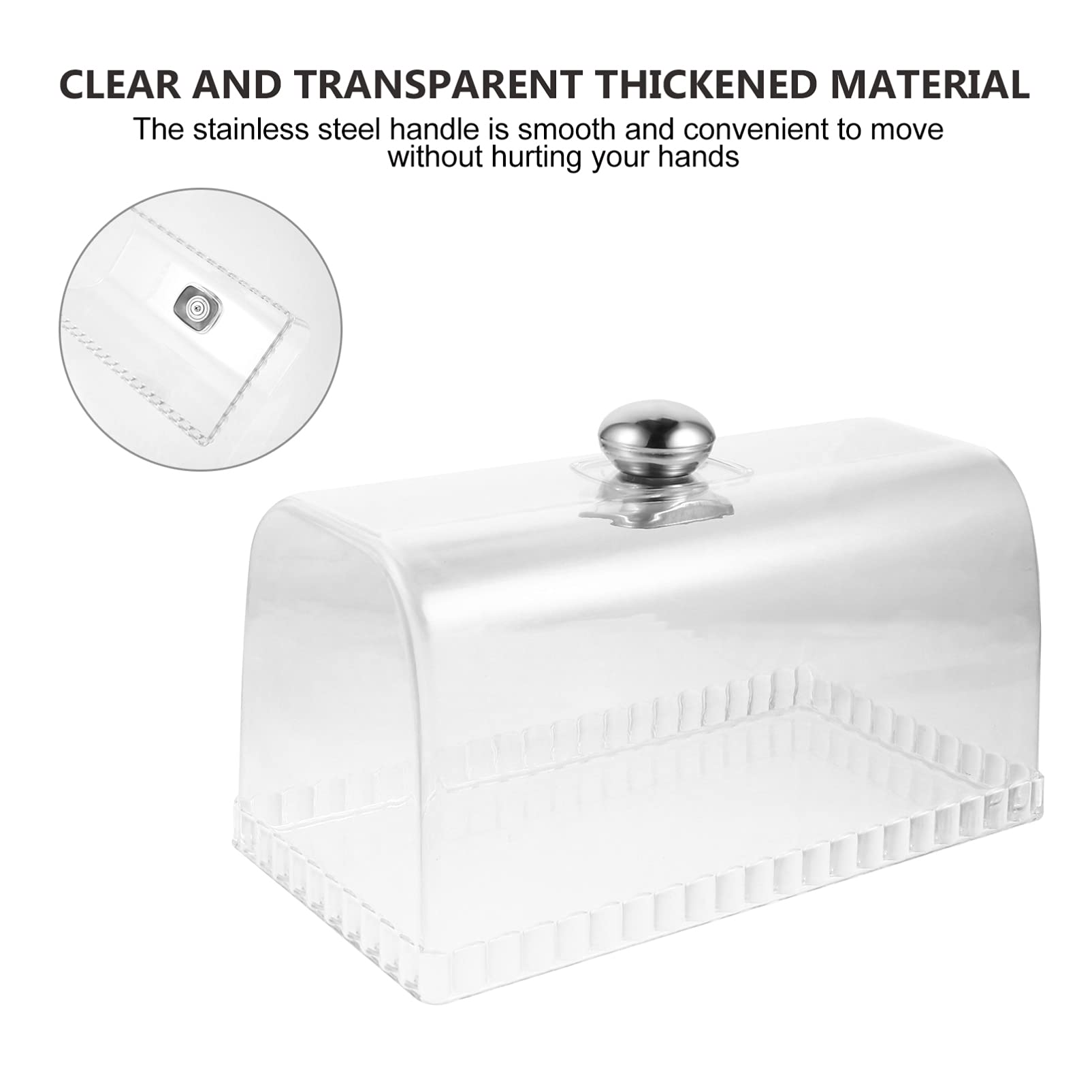 10.5 x 6 Inch Clear Plastic Cake Dome Cover - Rectangular Dessert Serving Platter with Cloche Lid for Displaying Cakes, Breads, Snacks & Pastries - Perfect for Bakeries, Cafes, Parties & Home Kitchen Use