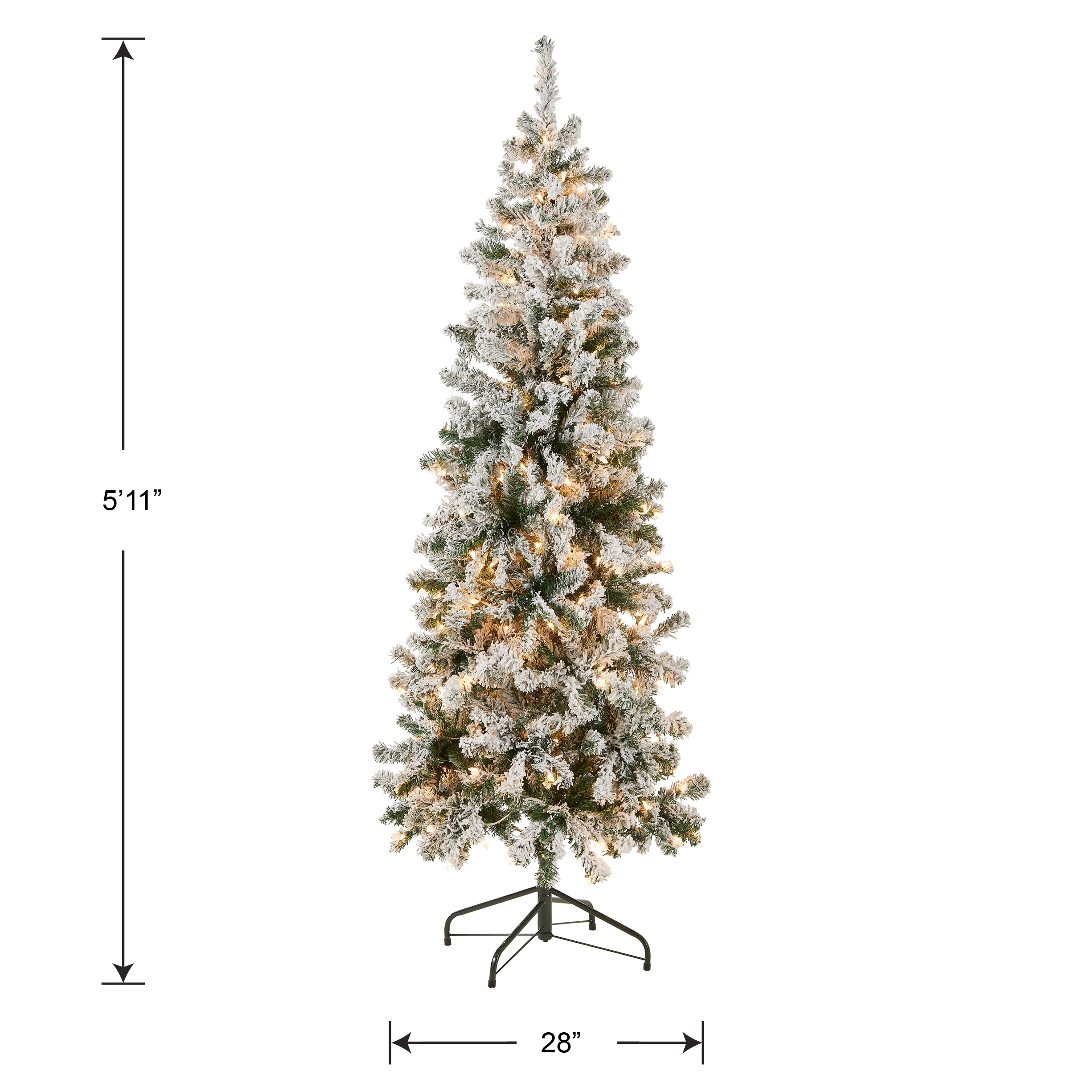 6 ft. Pre-Lit Acacia Medium Flocked Christmas Tree with Clear Lights - Perfect for Living Room, Office, and Holiday Decorations