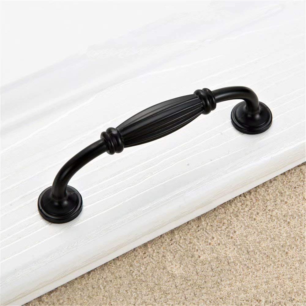 10-Pack Black Zinc Alloy Cabinet Handles & Drawer Pulls - 96mm Traditional Stripe Bow Design for Bedroom, Kitchen & Cupboard Hardware - Durable Door Knobs for Home Furniture Upgrade