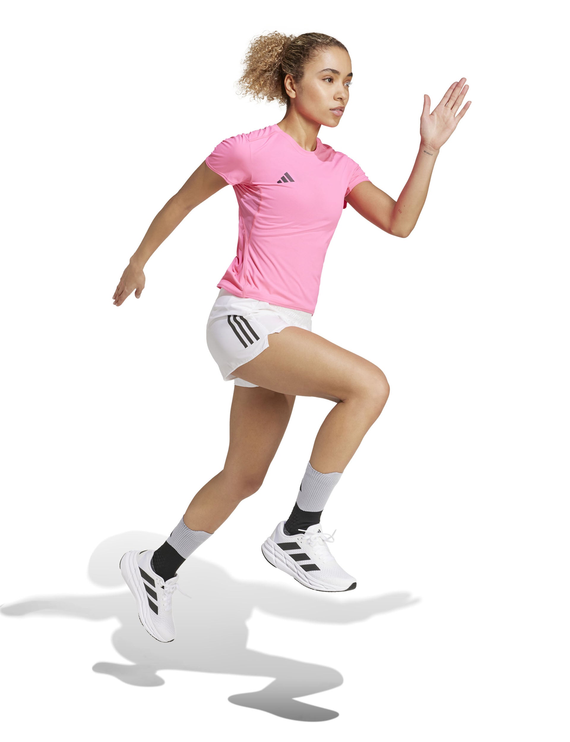 Adizero Essentials Running T-Shirt for Women - Lightweight Breathable Performance Tee - Lucid Pink - Perfect for Jogging, Gym Workouts & Outdoor Activities