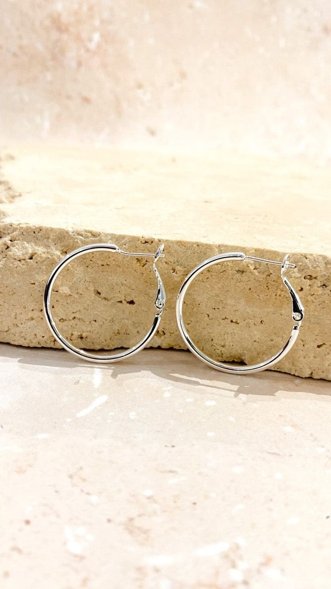 Leni Hoops Silver Earrings for Women - Trendy Hypoallergenic Hoop Earrings for Everyday Wear | Perfect for Work, Parties & Casual Outfits