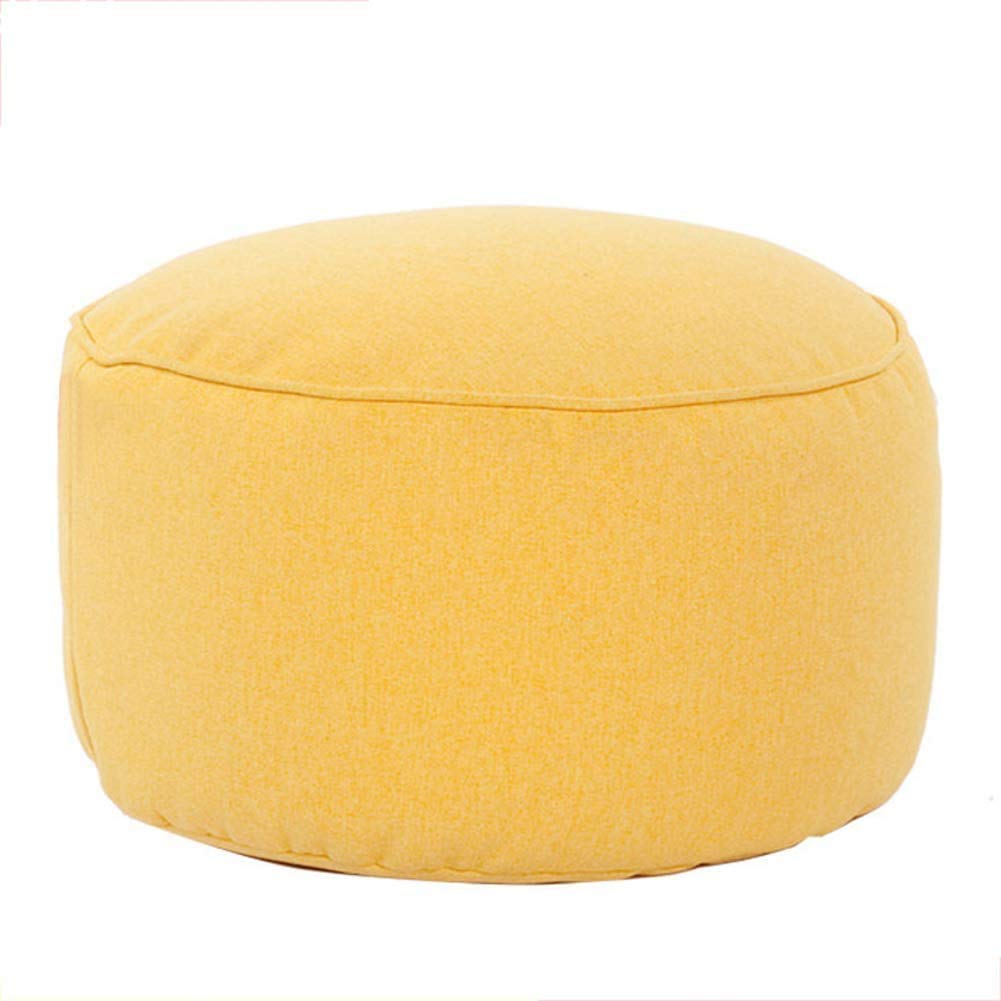 DYPXG Yellow Foot Stool Pouf Ottoman with Removable Cover - 45x45x25cm (18x18x10 Inch) Foot Rest, Step Stool & Shoe Bench for Living Room, Bedroom, Nursery - Soft Puff Seat for Couch, Sofa & Lounge Areas