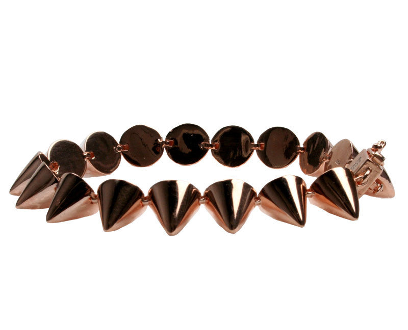 Small Sterling Silver Cone Bracelet in Rose Gold - Elegant Minimalist Jewelry for Women, Perfect for Everyday Wear & Special Occasions