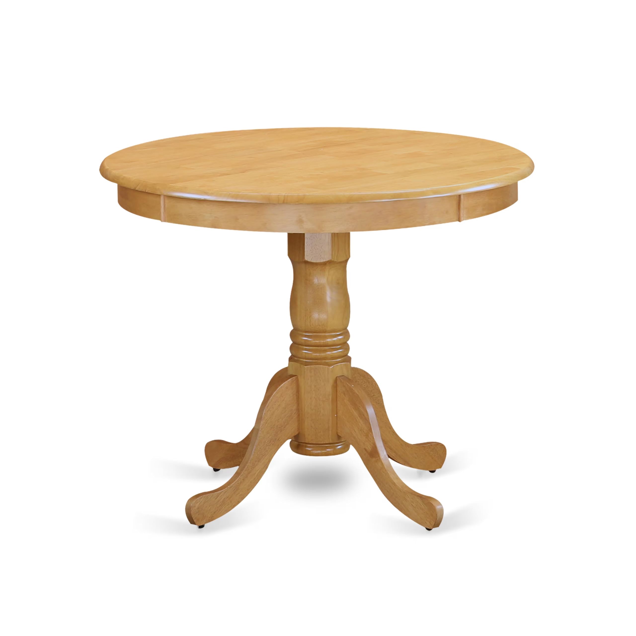 East West Furniture 3 Piece Kitchen Table & Chairs Set - 36 Inch Round Dining Table with Pedestal Base & 2 Matching Chairs - Solid Oak Wood - Perfect for Small Kitchens, Breakfast Nooks & Cozy Dining Spaces