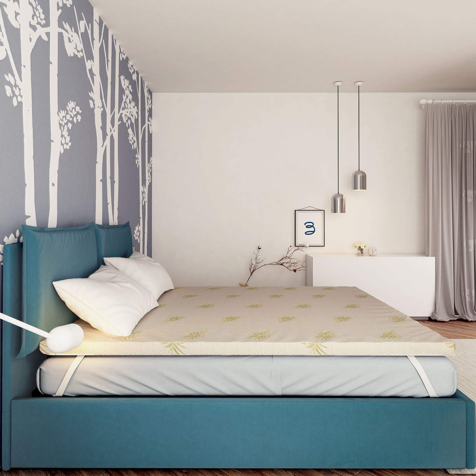Baldiflex Emporio Topper - 8cm Thick Viscoelastic Memory Foam Mattress Topper, Square & Half Size (120x190cm), Fresh Wave Technology, Removable Aloe Vera Cover, Breathable & Ergonomic, Anti-Dust Mite - Perfect for Back Pain Relief & Enhanced Sleep Comfort