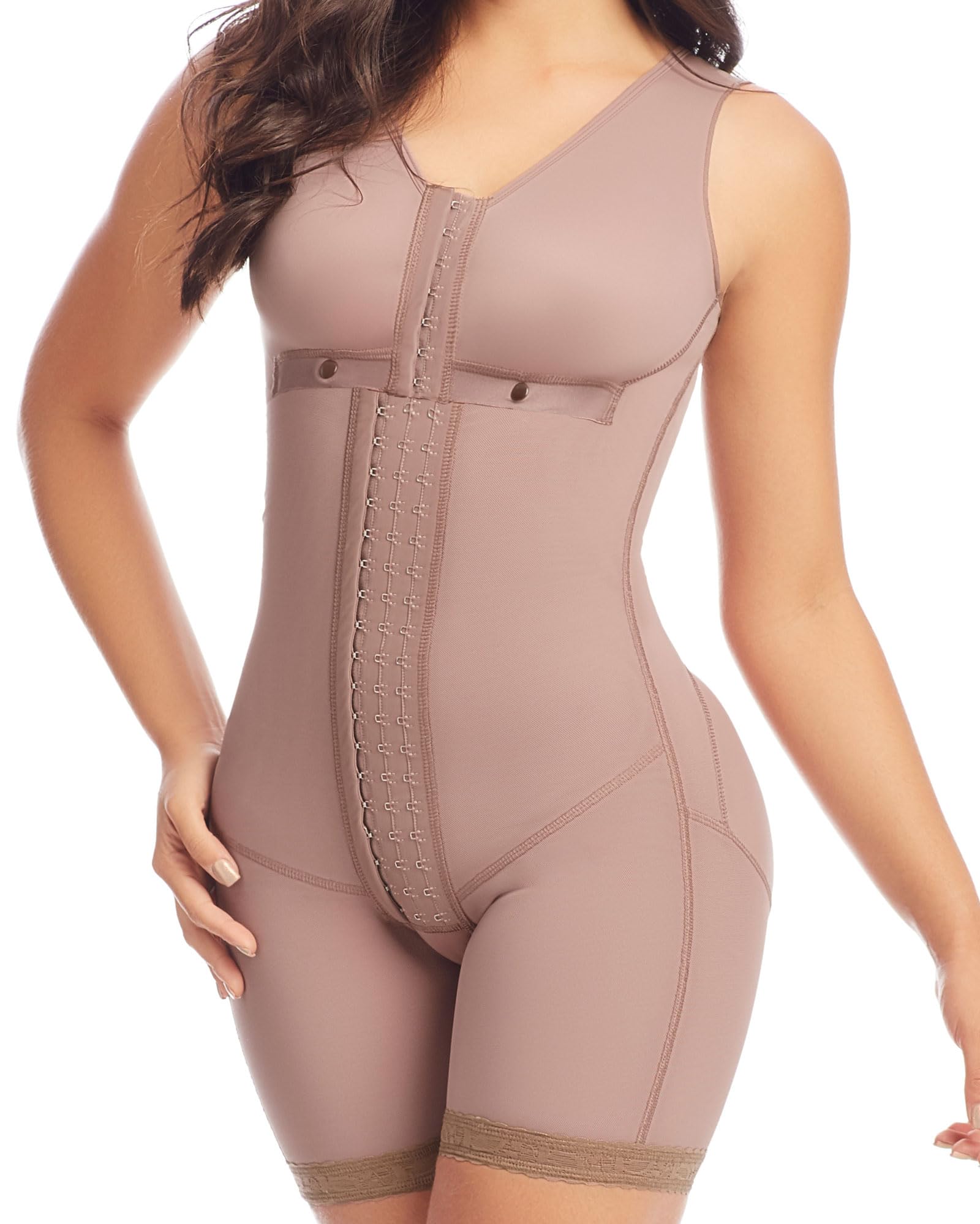 DPRADA Fajas 11215 Post-Surgery Full Body Shaper - High Compression Shapewear with Built-in Bra for Abdomen & Waist Tummy Control - Perfect for Recovery, Maternity & Everyday Slimming