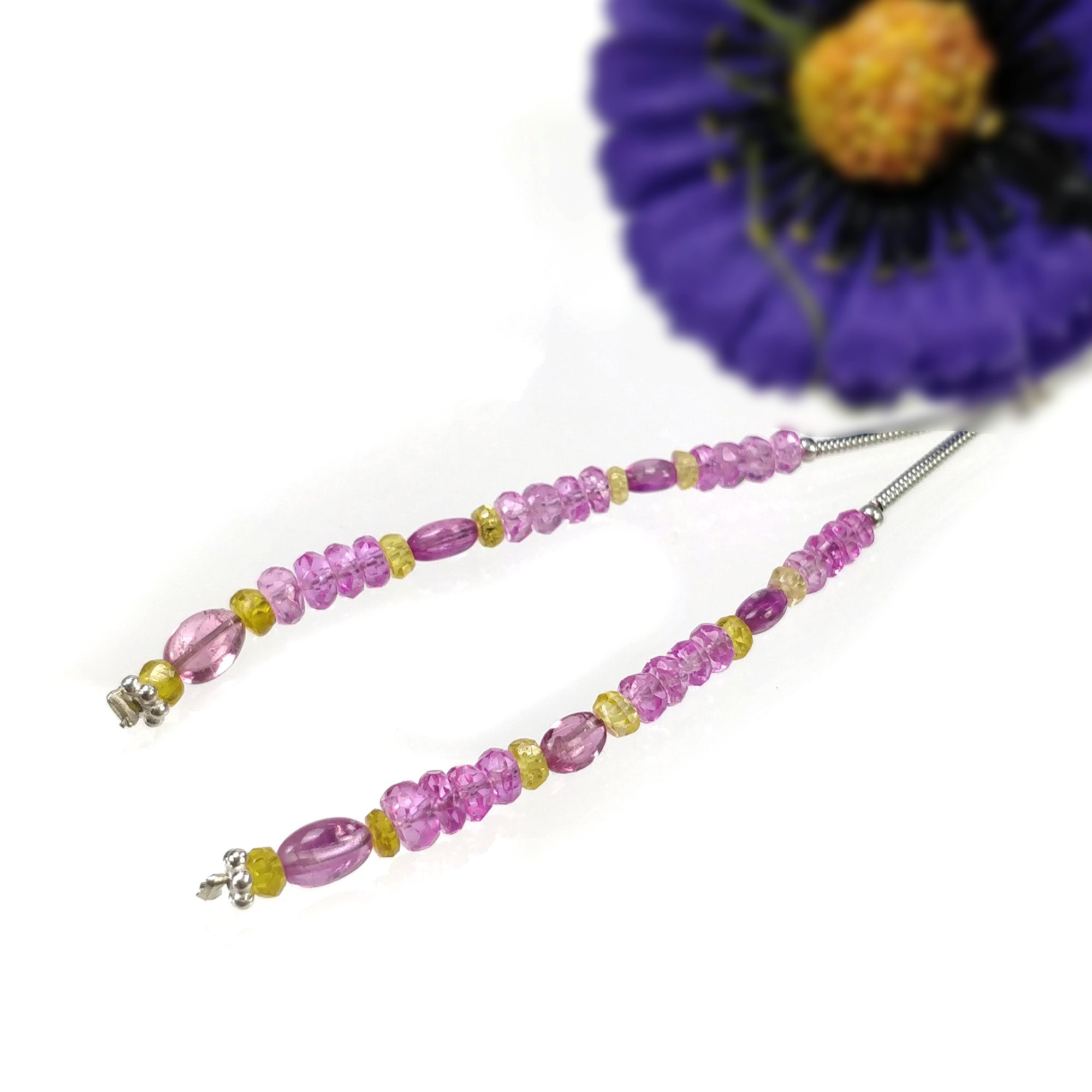 Natural Burmese Ruby & Yellow Sapphire Gemstone Loose Beads - 11.00cts Oval & Round Faceted Nuggets (3.5x3mm, 5x4mm) for Jewelry Making, DIY Crafts & Beading Projects - Premium Quality Gemstones for Necklaces, Bracelets & Earrings