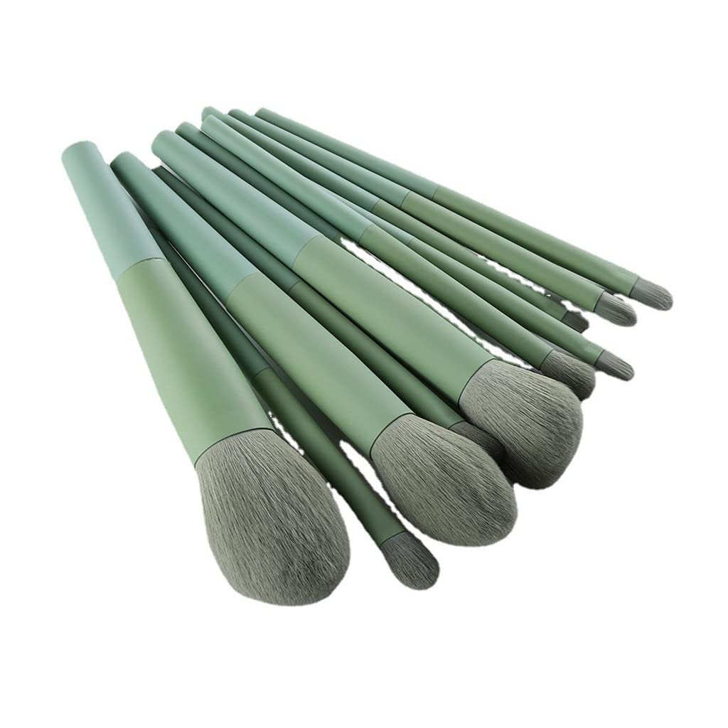 LLLY 11-Piece Pale Green Makeup Brush Set - Complete Foundation, Concealer, Eye & Blush Brush Kit for Daily Beauty & Professional Makeup | Perfect for Home, Travel & Salon Use