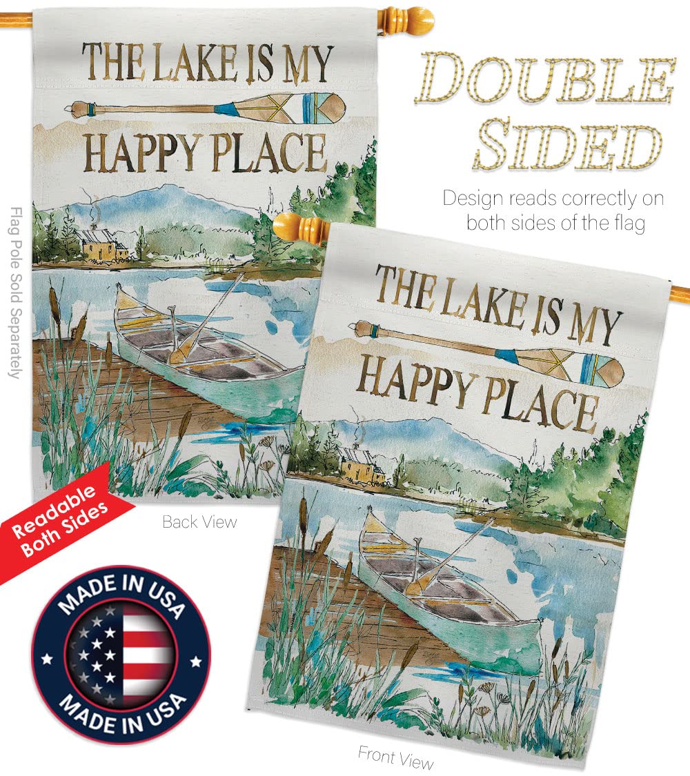 Happy Lake Nature Outdoor House Flag Set - 28