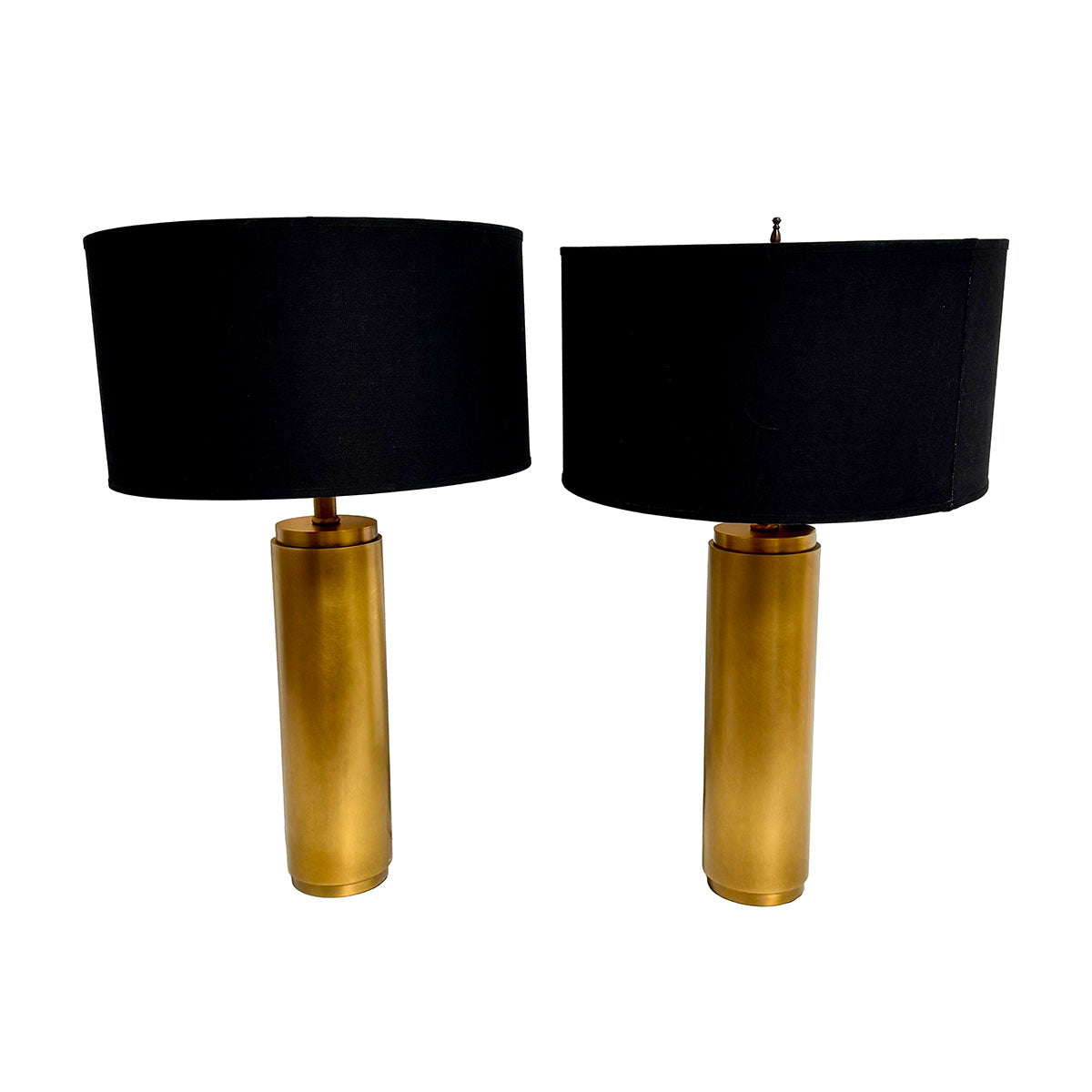 Pair of Sarezzo Cylindrical Metal Table Lamps - Modern Industrial Bedside Lighting for Bedroom, Living Room & Office Decor