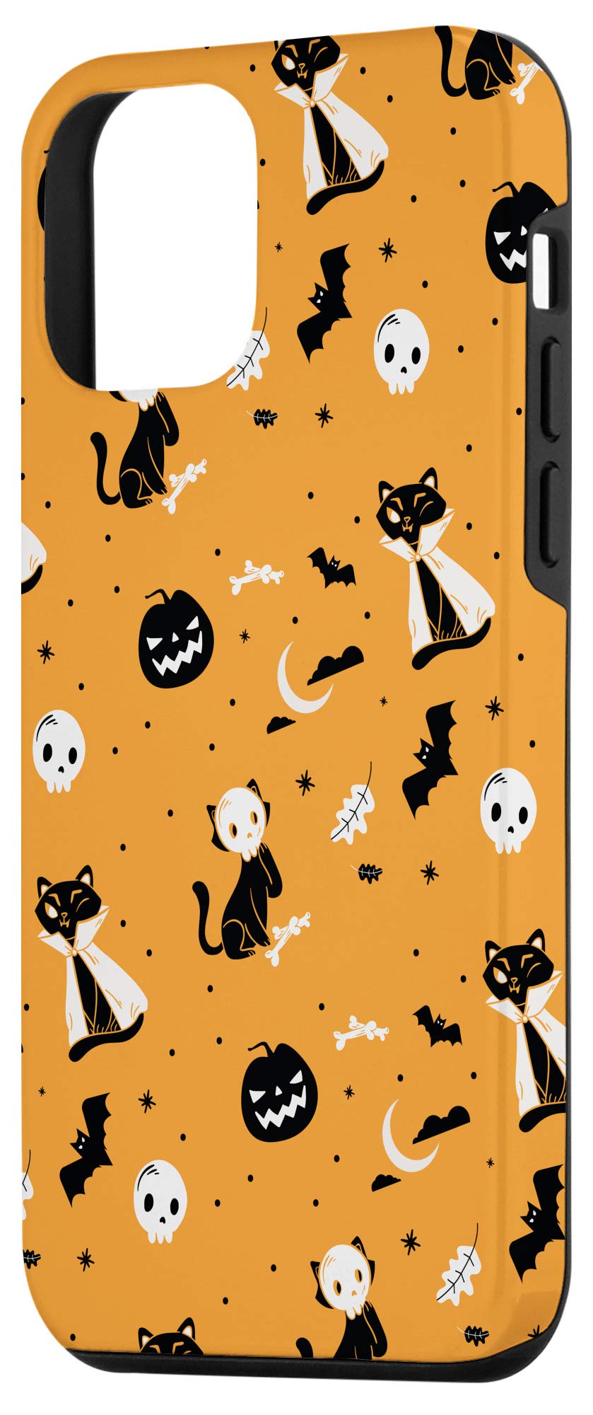iPhone 12 Mini Halloween Case - Pumpkin, Jack-o'-Lantern, Cat & Bats Design | Protective Phone Cover for Trick-or-Treating, Parties & Spooky Season