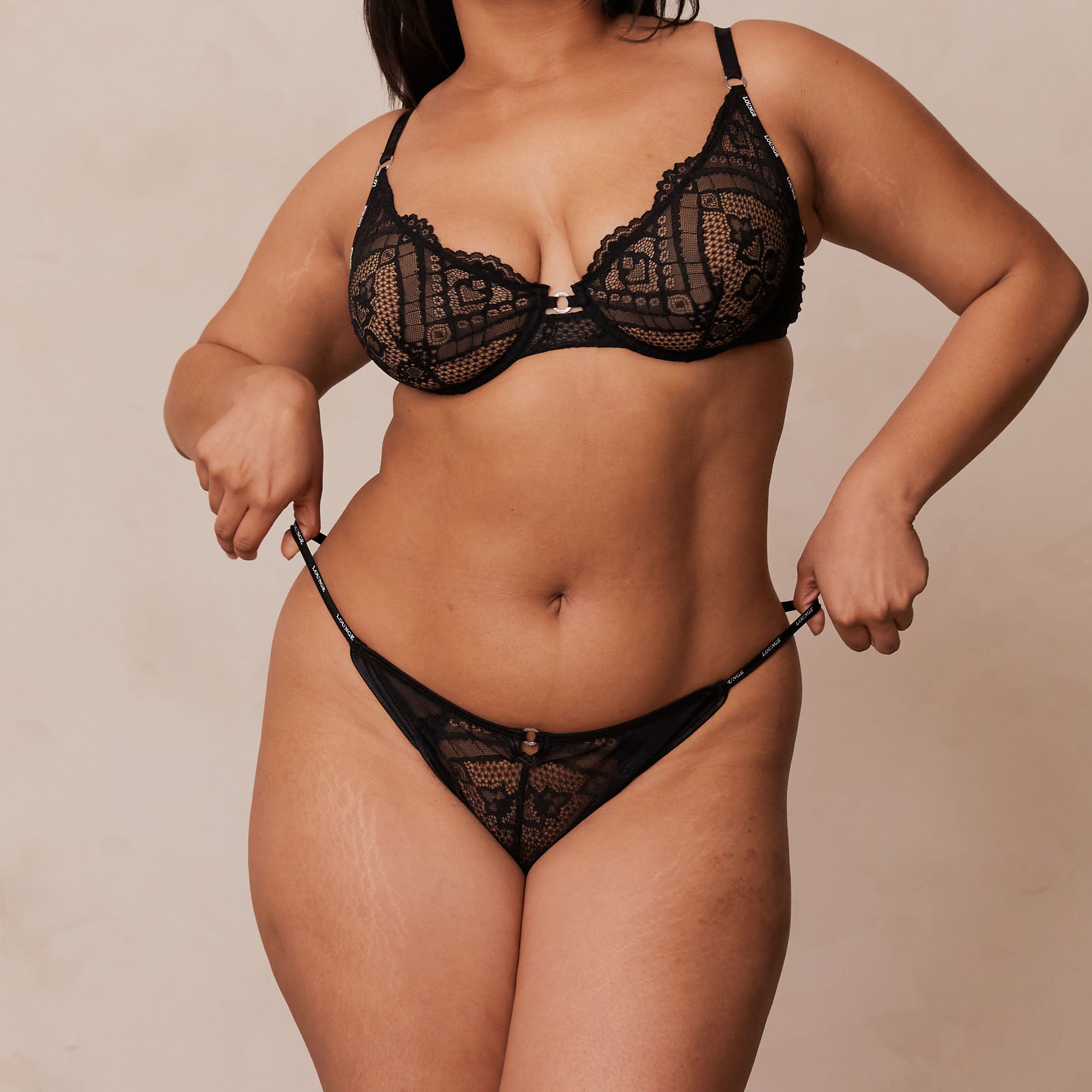 Charmed Balcony Bra - Sexy Lace Underwear for Women, Comfortable Push Up Bra in Black - Perfect for Date Night, Special Occasions & Everyday Wear