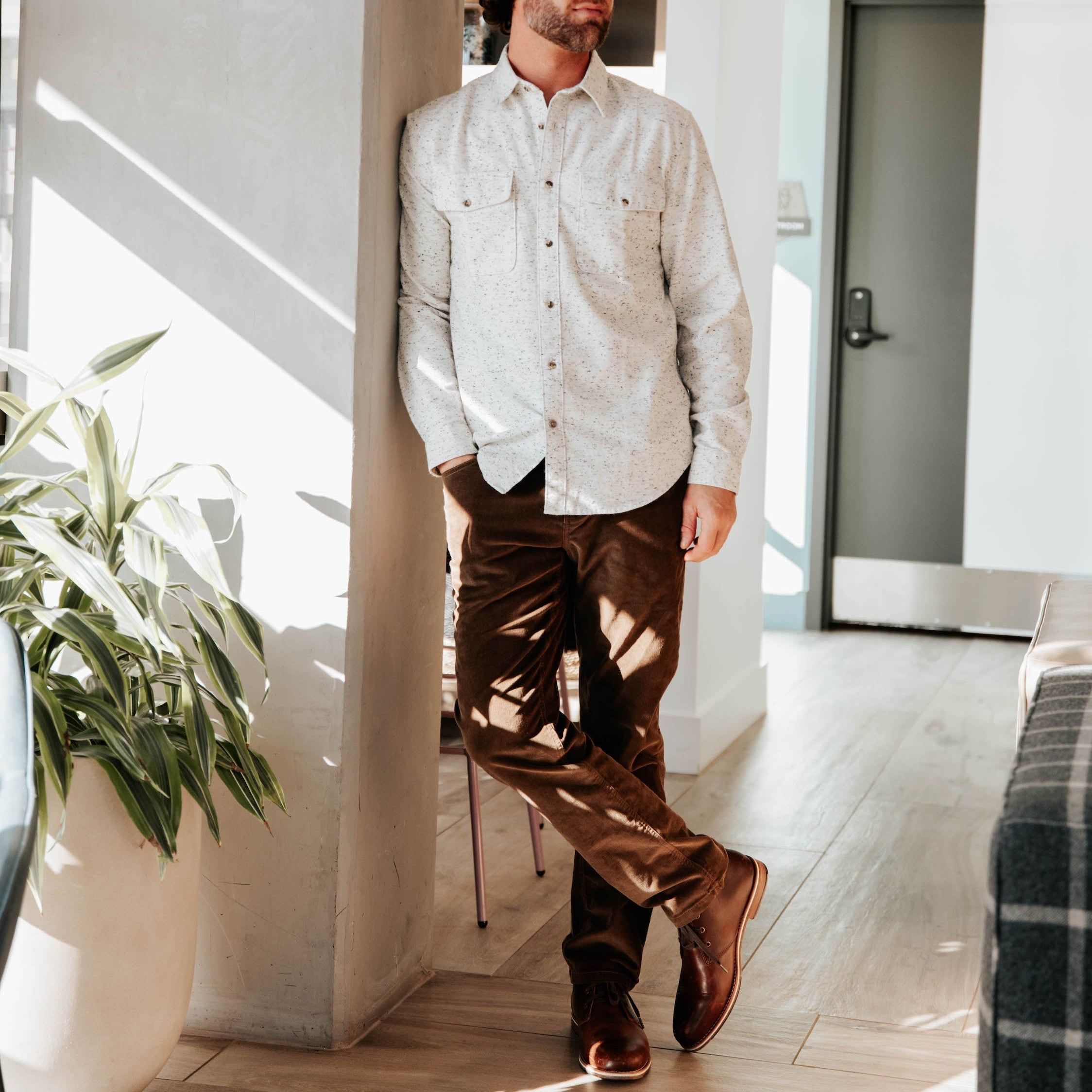 Everett Pocket Shirt for Men - Classic Casual Button Down Shirt with Chest Pocket | Perfect for Office, Travel & Everyday Wear