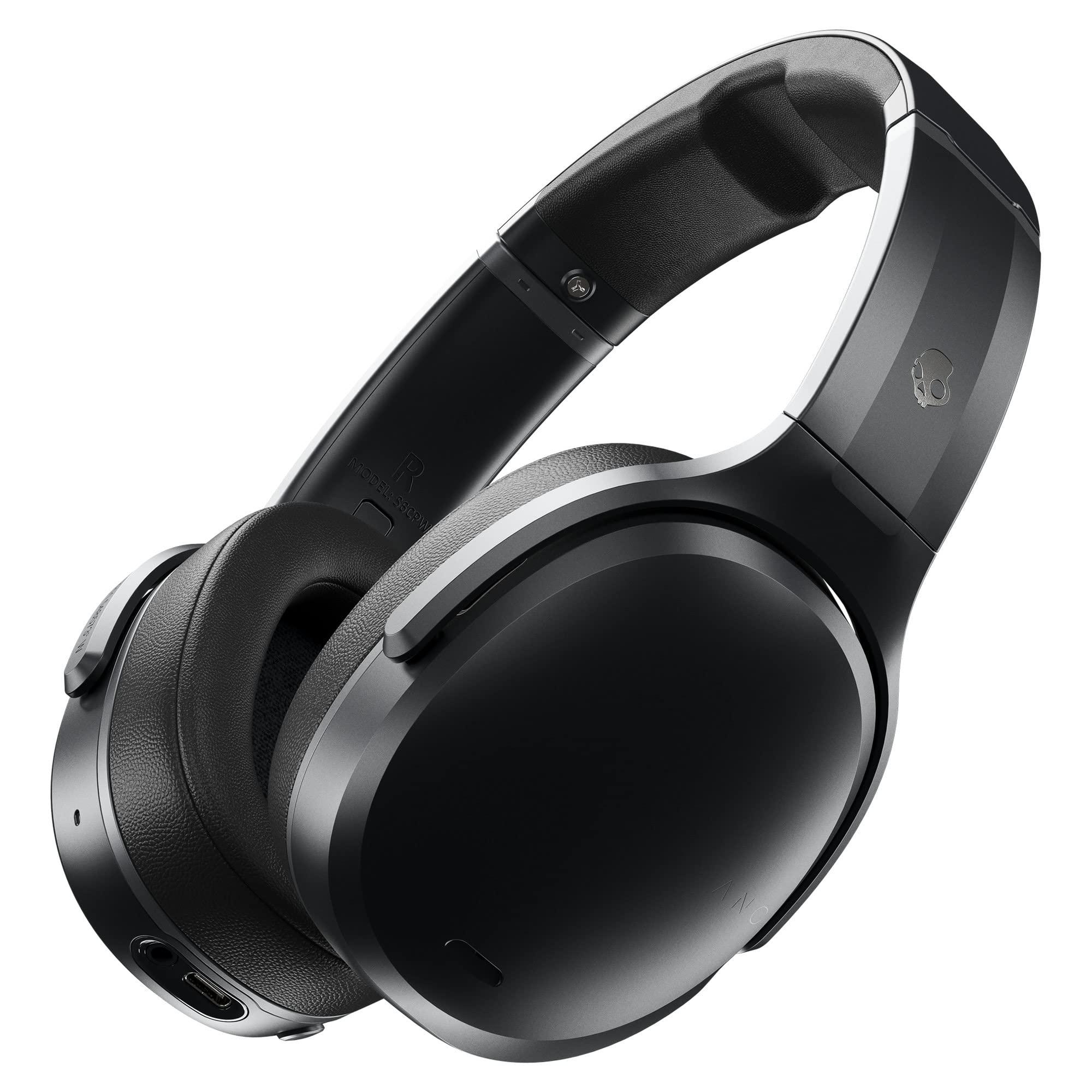 Skullcandy Crusher ANC Wireless Headphones with Personalized Noise Cancellation - Black | Premium Bluetooth Headset for Travel, Work & Gaming