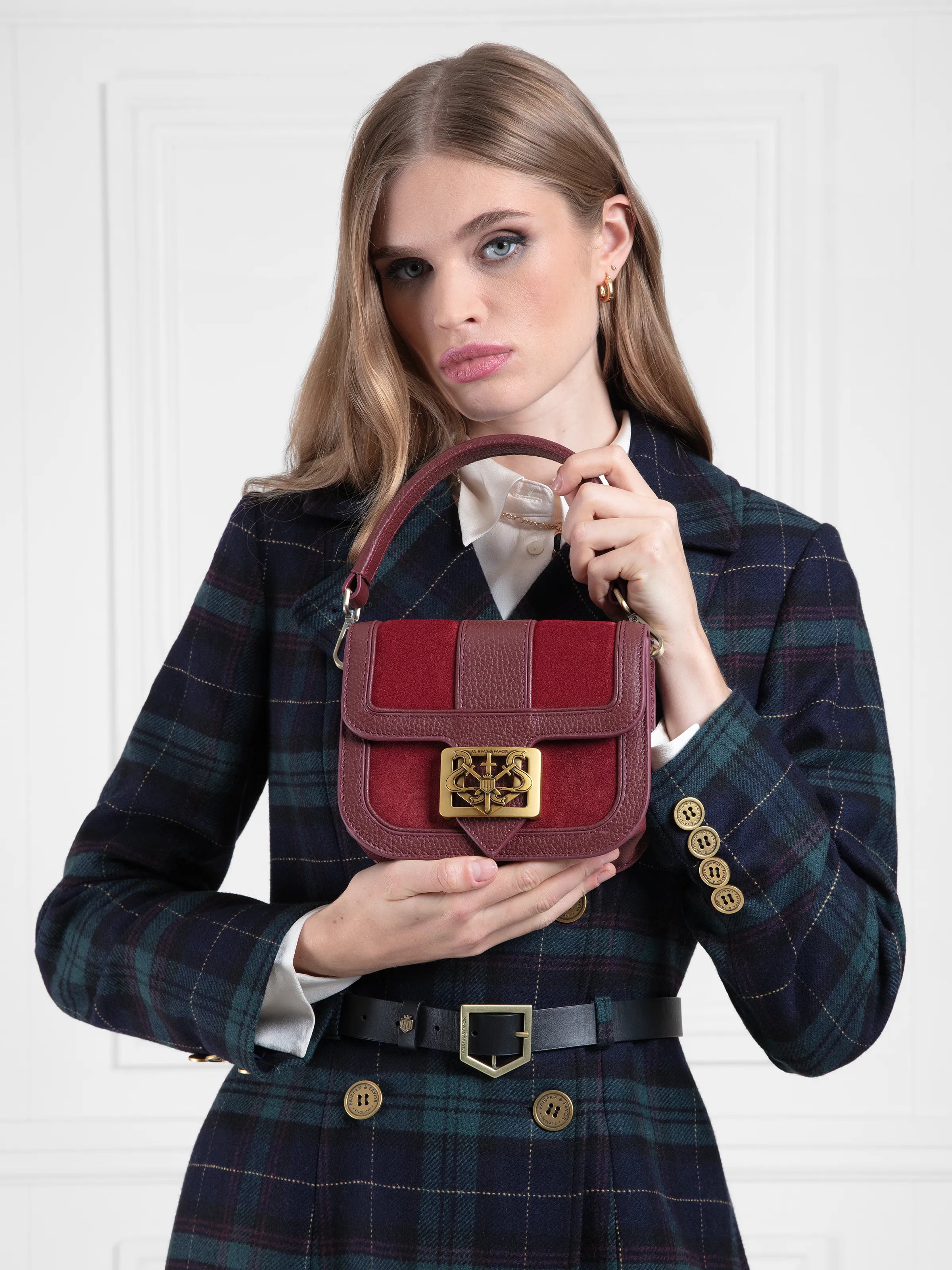 Clarence Handbag - Ruby Suede Crossbody Purse for Women | Fashionable & Durable | Perfect for Work, Travel & Evening Events