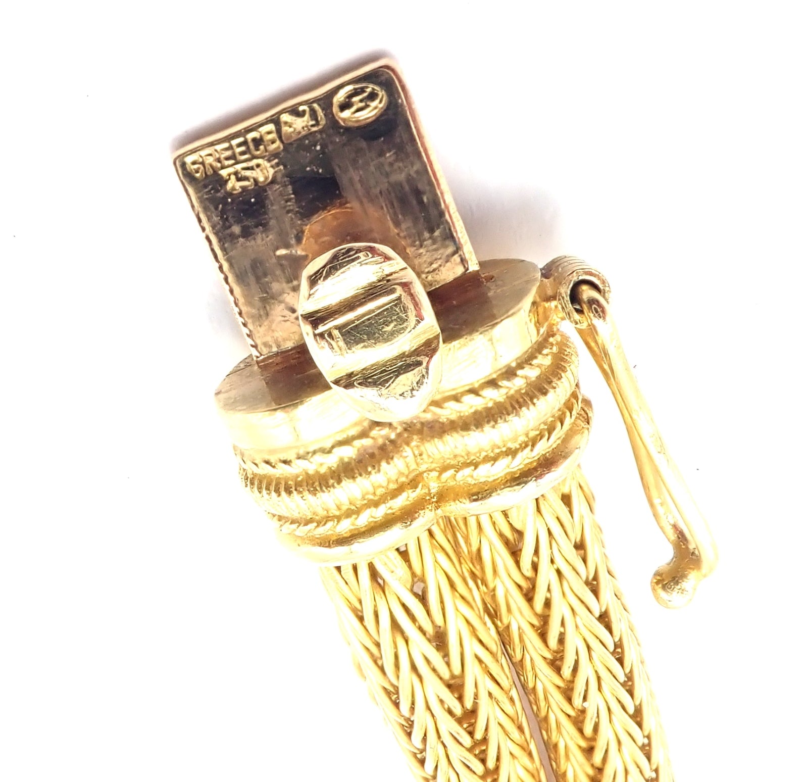Authentic Ilias Lalaounis 18k Yellow Gold Diamond Rock Crystal Bangle Bracelet - Luxury Jewelry for Women, Elegant Gift for Special Occasions, Perfect for Weddings, Anniversaries and Formal Events