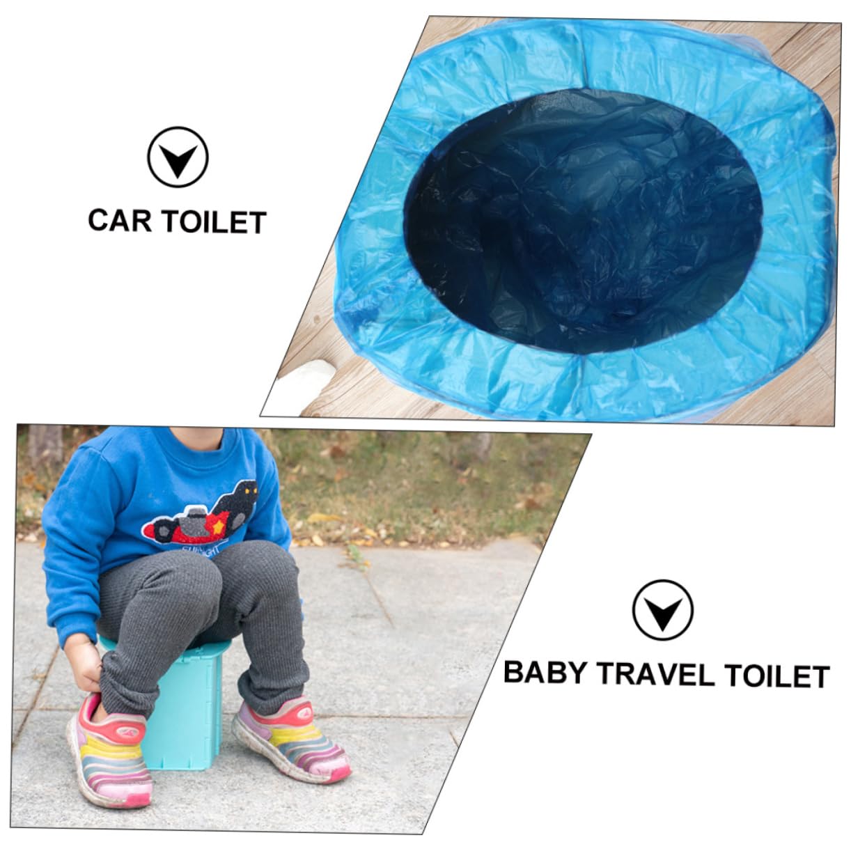 iFUNDOM 3-Pack Foldable Travel Toilet Seat Cover - Portable Car Potty Chair for Adults & Kids, Lightweight PP Material - Perfect for Camping, Road Trips & Emergency Use
